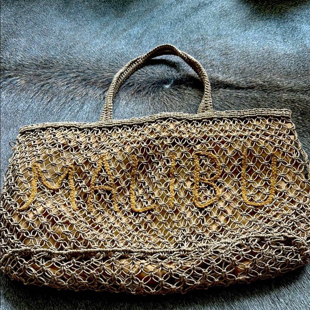 NWOT CJLA "Malibu" Tan Tote Bag with Intricate Woven Design!